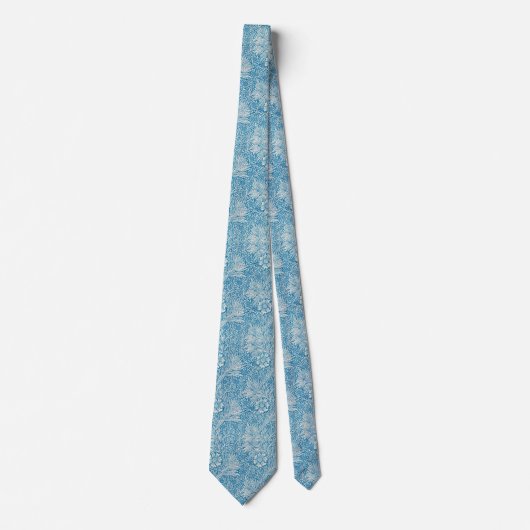 Blauw bloemontwerp stropdas (Voorkant)