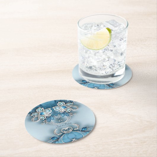 Blauw Bloempapier Onderzetter (Insitu)