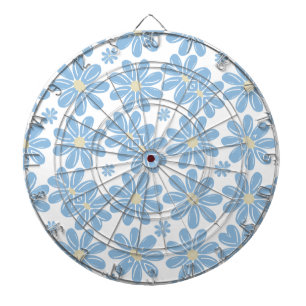 Blauw Bloempatroon - Dartbord