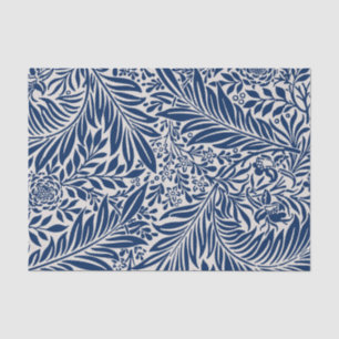 blauw bloempatroon met diverse bladeren en bloesem tissuepapier