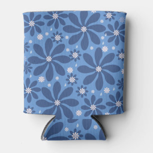 Blauw bloempatroon – stijlvolle toegang blikjeskoeler