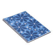 Blauw bloempatroon – stijlvolle toegang notitieboek (Rechterzijde)