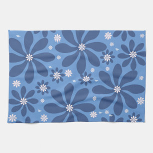 Blauw bloempatroon – Stijlvolle washandjes voor to Theedoek