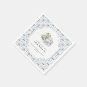 Blauw Bloemstuk Coquette Theepartij Bruidsuitnodig Servet (Hoek)