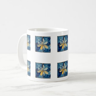 Blauw Bloemtegelpatroon Koffiemok