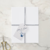 Blauw, Bloesem Bloesem, klein, Cadeaulabel (Met Touw)