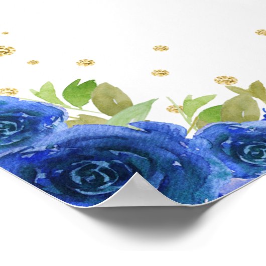 Blauw Blond Haar Meisje Verjaardagsfeestje Welkom Poster (Hoek)