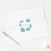 Blauw Bloom Burst Adres Bruiloft Seal Sticker (Envelop)