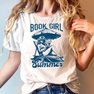 blauw boek meisje zomer t-shirt