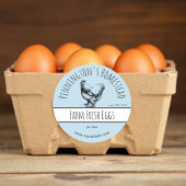 Blauw Boerderij Verse eieren Ronde Sticker