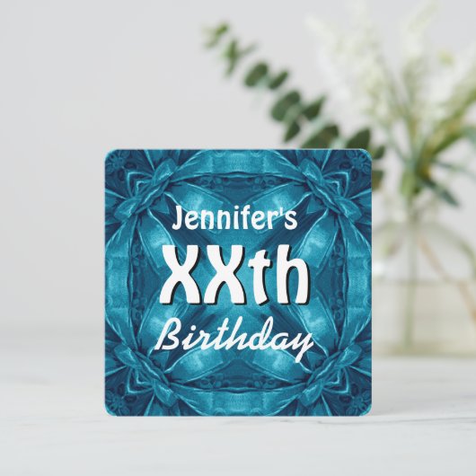 BLAUW Bogen Elk Jaar Verjaardag Custom Name W30Z Kaart (Staand voorkant)