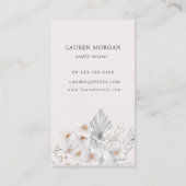 Blauw Boheems Bloemen Visitekaartje (Achterkant)