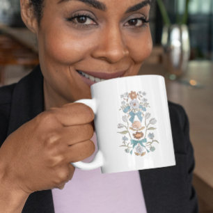 Blauw Boho Bloemenlint Koffiemok