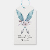 Blauw Boho Bohemian Arrows Veer Bloemen Party Cadeaulabel (Voorkant)