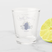 Blauw Boho Chic Rozen Elegante Bruids Shower Shot Glas (Achterkant)