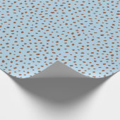 Blauw & Boho Terracotta Bruin Stippen Baby shower Cadeaupapier (Hoek)