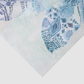 Blauw Boho Waterverf veren tissuepapier (Detail)