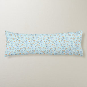 Blauw Boho Wildbloempatroon Lichaamskussen