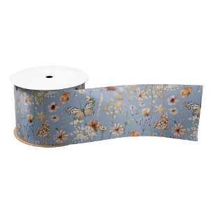 Blauw Boho Wilde Bloem Lint