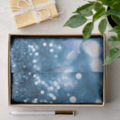 Blauw Bokeh Faux Glitter & Sterren Tissue Papier (Geschenk)