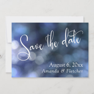Blauw Bokeh, Moderne Calligrafie om de datum te re Save The Date
