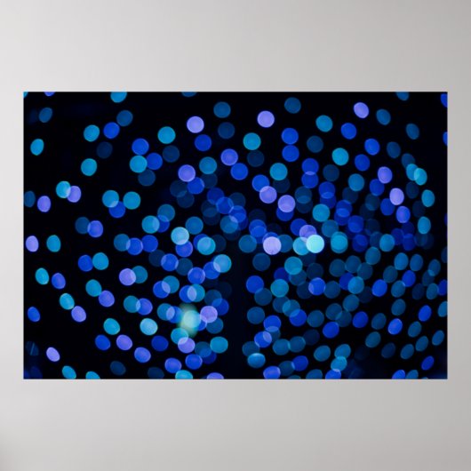 Blauw bokeilicht poster (Voorkant)