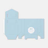 Blauw boog stropdas baby shower bedankdoosjes (Uitgevouwen)