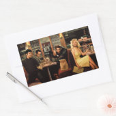 Blauw Bord Rechthoekige Sticker (Envelop)