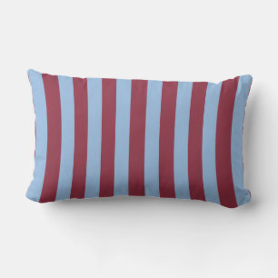 Blauw & bordeaux gestreept buitenkussen