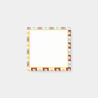 Blauw-bordeauxrood zonbestek plaknotitieblok post-it® notes