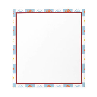 Blauw-Bordeauxrood-Zonneburst-rand notitieblok