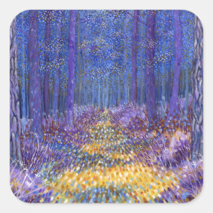 Blauw bos 2 2012 vierkante sticker