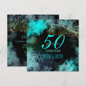 Blauw bos 50ste huwelijksjubileum kaart (Voorkant / Achterkant)