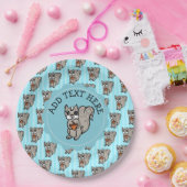 Blauw bos Creature Squirrel Papieren Bordje (Feest)