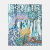 Blauw Bos Klein meisje Fleece Deken (Voorkant)