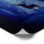 Blauw bos Winter Buck POSTER (Hoek)