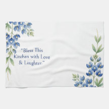 Blauw botanisch blad Bloemrijk, Zegen deze keuken