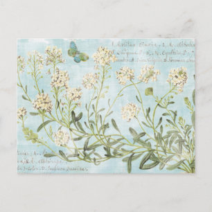 Blauw botanisch briefkaart
