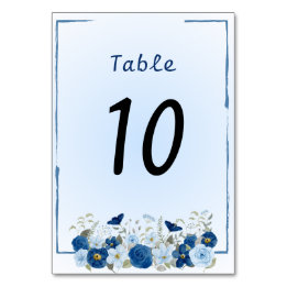 Blauw botanisch elegant huwelijksfeest kaart