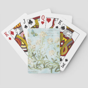 Blauw botanisch pokerkaarten