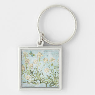 Blauw botanisch sleutelhanger