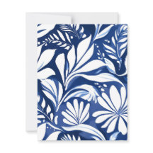 Blauw botanisch watercolor bloemmotief