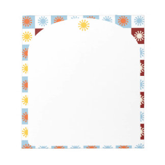 Blauw Bourgondië Sunburst Gebogen Notitieblok