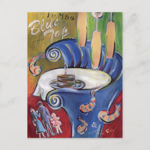 Blauw boven briefkaart