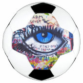 Blauw boze oog moderne graffiti voetbal (Voorkant)