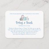 Blauw Breng een Boek Olifant Konijn Informatiekaartje (Voorkant)