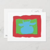 BLAUW BRIEFKAART (Voorkant / Achterkant)