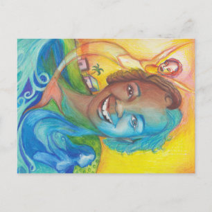 Blauw Briefkaart