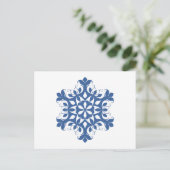 Blauw Briefkaart Snowflake (Staand voorkant)