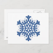 Blauw Briefkaart Snowflake (Voorkant / Achterkant)